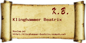 Klinghammer Beatrix névjegykártya