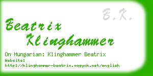 beatrix klinghammer business card